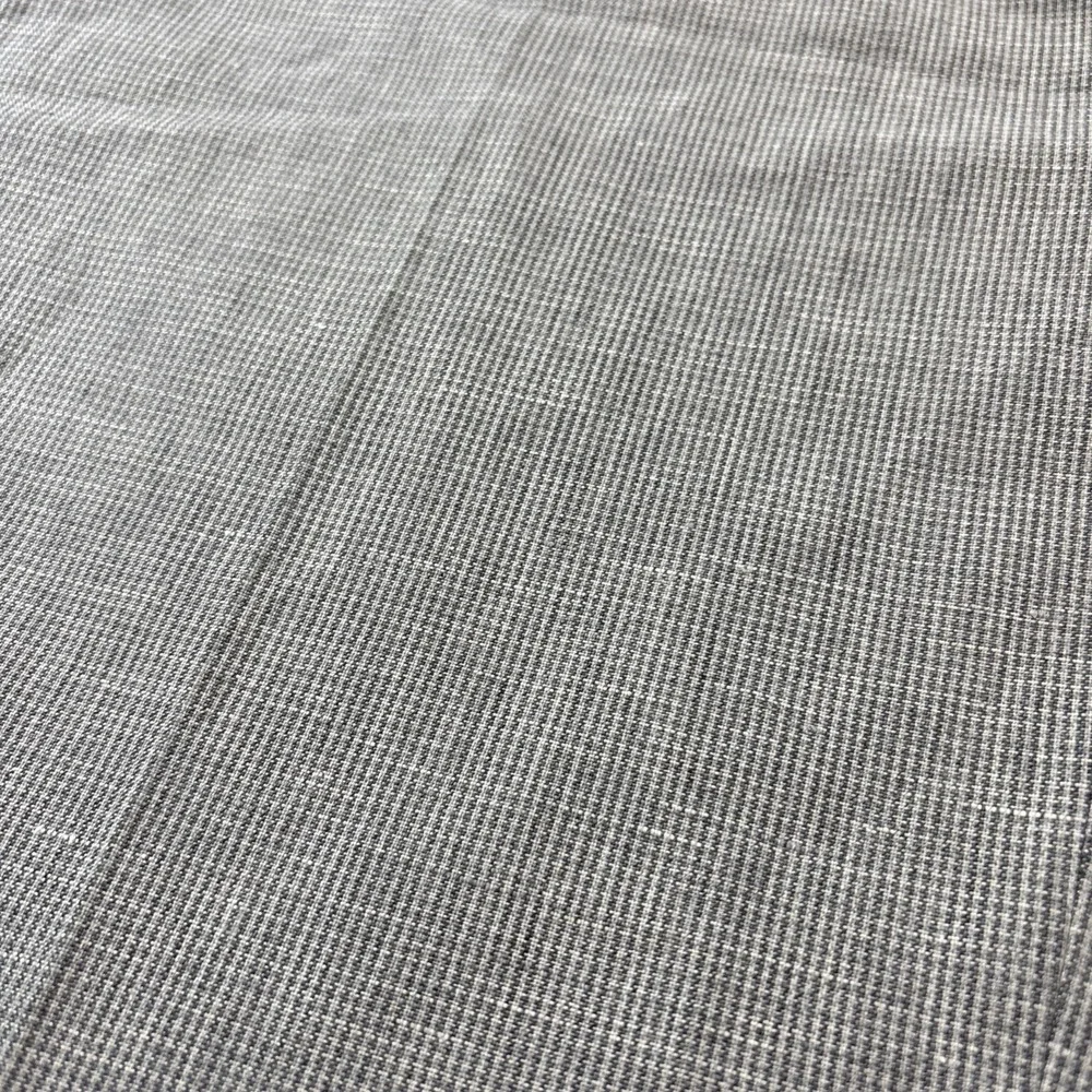 Banana Republic Slim Fit Men's 36x32 Linen Cotton Gray Micro Square Pattern Pant